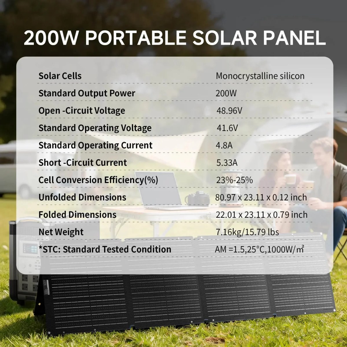 Draagbare zonnegenerator 600W met 200W zonnepaneel 12