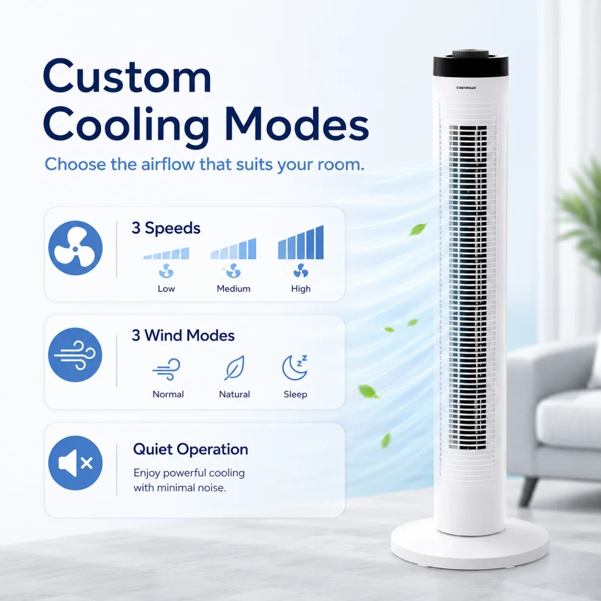 Oscillerende torenventilator 81cm met afstandsbediening 4