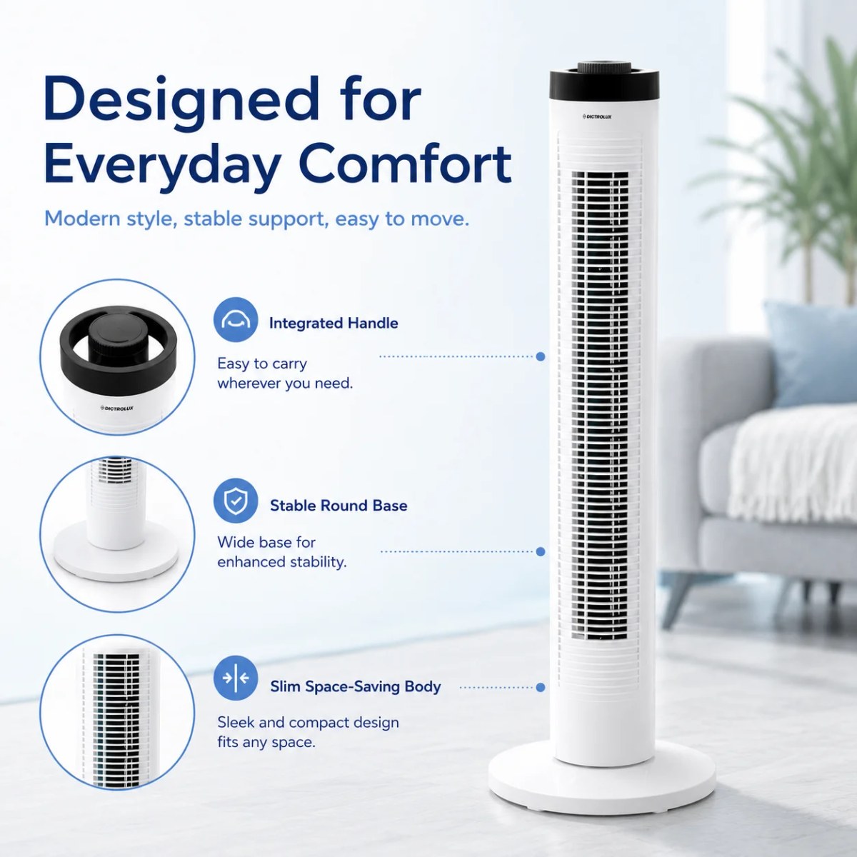 Oscillerende torenventilator 81cm met afstandsbediening 5