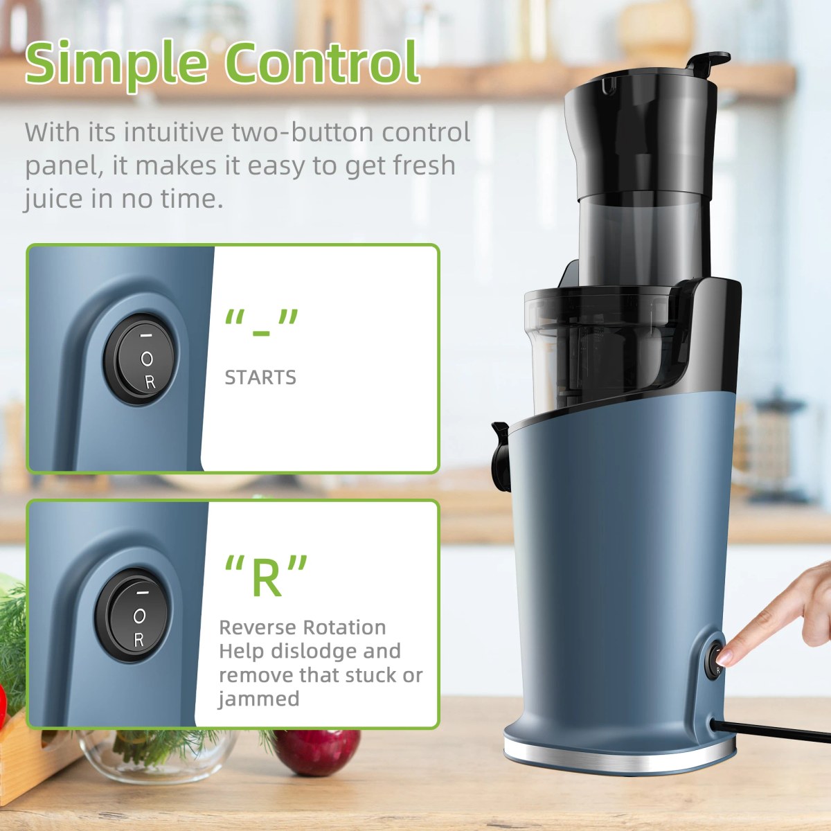 Koude Pers Juicer 200W voor Fruit en Groenten 7